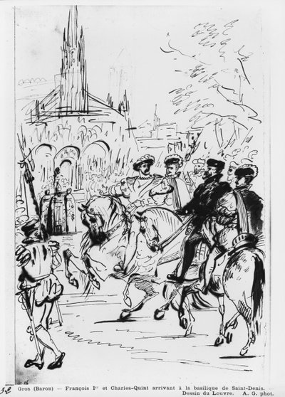 Francis I and Charles V Arriving at the Abbey Church of Saint-Denis, c.1811 by Antoine Jean Gros
